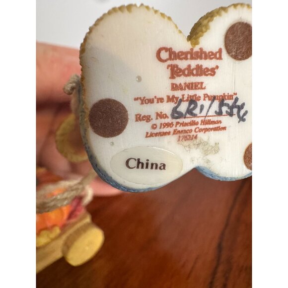 Cherished Teddies “Daniel – You’re My Little Pumpkin” Figurine (1996 Enesco) - Picture 8 of 12
